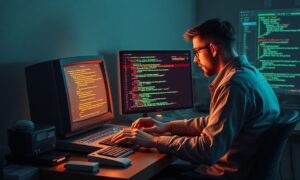 Illustration d'un code CSS avec des fallbacks pour navigateurs anciens, montrant des techniques de rétrocompatibilité comme @supports et polyfills.